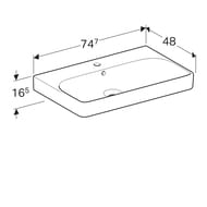 Geberit Smyle Square Тумба с раковиной 75 см, белый глянец + Зеркальный шкаф, подсветка 529.353.00.7
