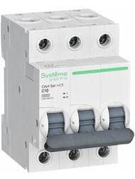 Выключатель Systeme Electric автоматический трехполюсный 10А С 4.5kA 400В City9 Set C9F34310
