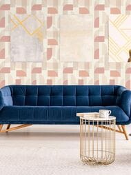 Обои виниловые на флизелине Grandeco Maison MN 3305 (0,53х10,05) геометрия, розовые (рул.)
