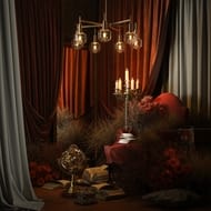 Потолочный светильник Freya Fero (Феро) FR5366CL-07BS, IP20,латунь