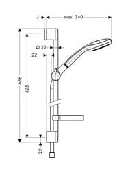 Душевой набор Hansgrohe Croma 100 Multi/Unica'C (ручной душ, шланг, мыльница, штанга 65см) 2777500 — миниатюра 3