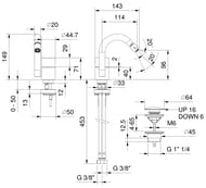 ��������� ��� ���� Fantini AA/27 �� 1 ���������, �������� PVD Matt Gun Metal 33P5Y008F