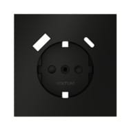 Накладка для розетки с/з и защитными шторками, с USB A+C Voltum S70 VLS001008, черный матовый