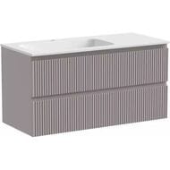 Тумба под раковину SANCOS Snob R (995x445x500) подвесная, левая, два ящика, Doha Soft SNR100LSM