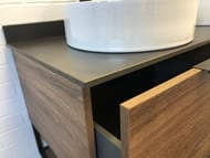 Тумба COMFORTY Порто-120-2 (1200х645х520) 2 раковины, со столешн., дуб темн.-коричн.00-00001287