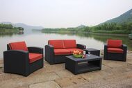 Комплект мебели RATTAN PREMIUM 4 (141х71х75), 2 кресла +2х местный диван + 1 столик, коричневый