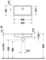 ���������� ������������ ����� Duravit Vero Air 635�345 ������������ ����., ������� 03846000001