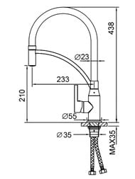 Смеситель для кухни с гибким изливом , FRAP белый, F4552-8 — миниатюра 24