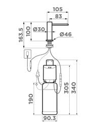 Дозатор для моющего средства Omoikiri OM-09-GM Sensor бесконтактный, вороненая сталь 4995106