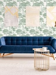Обои виниловые на флизелине Grandeco Maison MN 3009 (0,53х10,05) деревья, зеленые (рул.)