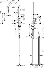 ��������� Hansgrohe Talis M54 ��� ����� 210 �������� ���, ���������� ����� 2jet sBox ���� 72801000
