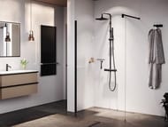 Душевое ограждение Novellini Giada H 1780х1950 кронштейн, стекло прозрачное/черный GIADAH180-1H — изображение 2