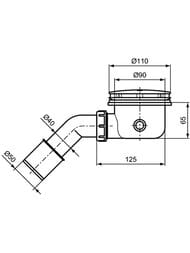 Ideal Standard Сифон для поддона J3417AA диаметр 90 мм