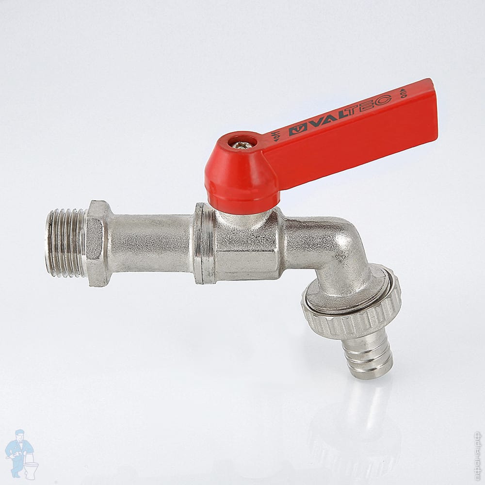 Кран VALTEC водоразборный 1/2\"Н шаровый со штуцером 14мм VT.051.N.04 ...
