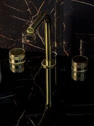 Смеситель Boheme Prestige 152-G-PR для раковины, на 3 отверстия, двухзахватный, золото — изображение 5