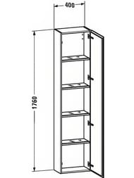 ����� Duravit L-Cube 400�1760�243 ���������, 4 �����, ����� ������, ����: ���� ������� LC1170R9191