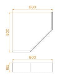 Панель для поддона RGW NT/STYLE-09 (900х900х185) фронтальная, трапеция, акрил, белая 16230413-90