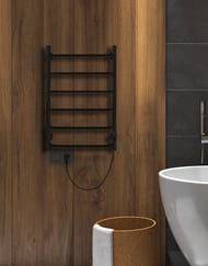 Полотенцесушитель Indigo Roof Lux б/п 800х500 (таймер, скр.монт. унив.подкл) черный муар