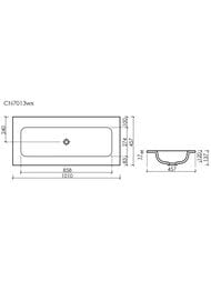 Раковина накладная Ceramicanova Grace 1010х457х137 прямоуг., без отв. под смеситель, белый CN7013wx