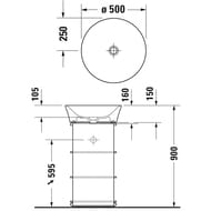 ���������� ��������� Duravit White Tulip 2365500070 500�500 ��� ��������, ��� ���. ��� ����., �����