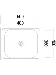 Мойка накладная Ukinox Standart 500х400 матовая нерж. сталь 0,4мм, слив 1 1/2, STD 500.400 ---4C -C-
