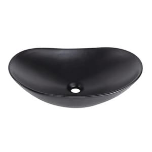 Раковина накладная BelBagno 605х370х150 овальная, без отв. под смеситель, черный матовый BB1404-H30
