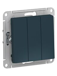 Выключатель Systeme Electric ATLASDESIGN 3-клавишный схема 1+1+1 10АХ механизм изумруд ATN000831