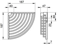 Корзинка для губки Keuco 187х187 мм, настенная, угловая, съемная, хром 24944010000