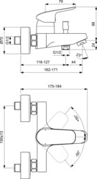 ����� ���������� 3�1 Ideal Standard CERAFLEX ��� �����������, �����/����, ������� �������� BD001AA
