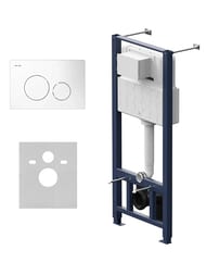 Инсталляция AM.PM Pro для подвесного унитаза I012704.9001 пневматическая клавиша Pro L, белая