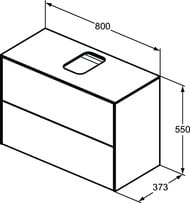 ����� ��� �������� Ideal Standard CONCA (800x373x550) 2 �����, �����, ���������� � ������� T3947Y1