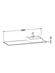 ���������� Duravit XSquare 1600�550�16 1 ����� ������, ����� ������ XS060HR2222