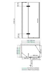 ������� ������ WasserKRAFT Aller 1200x900x2000 ������ ����������/������� ����������� 10H07LWHITE
