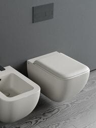 Унитаз подвесной Cielo SHUI COMFORT (375х550х375) безободковый Rimles, цвет Talco SHCOVSK TL — изображение 2