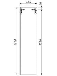 Пенал Caprigo Ponza 400х1600х250 подвесной, цвет Bianco Oro, левый, 2 двери 13550L-B019