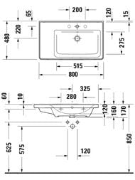 ���������� ��������� Duravit D-Neo 800�480 �������������, �������, ���.��� ������., ����� 2370800000