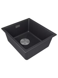 Мойка LUMI 41UNI, IT-GRANIT, LU41-BL, черный гранит, 410х460, Paulmark