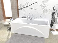 Ванна акриловая Акватек ФЕНИКС 160х75 аэромассаж, пневмо управление, панель, каркас, слив