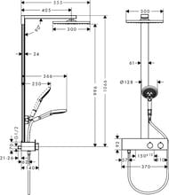 ������� ������� Hansgrohe Raindance E 300 Showerpipe 350 ���������,������� � ����.���,���� 27361000