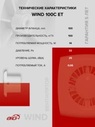 ���������� ERA WIND D100 ���������, 100 �3/�, 25 ��, ���.������, ������, ����� ET