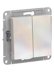Выключатель Systeme Electric ATLASDESIGN 2-клавишный схема 5 10АХ механизм жемчуг ATN000451
