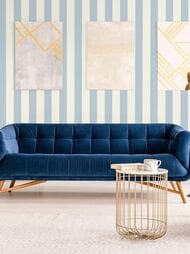 Обои виниловые на флизелине Grandeco Maison MN 4007 (0,53х10,05) полосы, голубые (рул.)