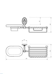 Migliore Edera Мыльница с корзинкой настенная, керамика, хром ML.EDR-60.326.CR