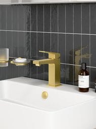 Смеситель для раковины VitrA Minimax Square A4372025EXP однорычажный брашированное золото латунь