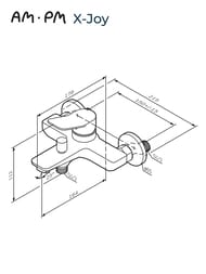 Смеситель AM.PM X-Joy F85A10044 для ванны/душа, настенный, однозахватный, фикс. излив розовое золото