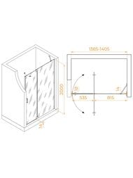 Душевая дверь RGW Hotel HO-014Gr (1400х2000) распашная, стекло 8мм матовое/серый 350601414-210 — изображение 14