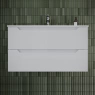 Тумба под раковину SANCOS Norma 2.0 (890x450x500) подвесная, два ящика, белый NR2.090W