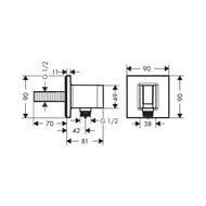 Шланговое подсоединение Hansgrohe FixFit Porter E квадрат, с держателем, шлифованная бронза 26889140