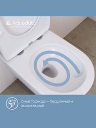 Унитаз подвесной Aqueduto Cone Plus 520х365х350 безобод., сиденье с микролиф., белый мат.  CONT0220