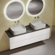 Столешница для ванной комнаты SANCOS Black Sky 1600х460, керамогранит, без отв. под смеситель, TT160A1